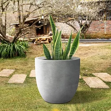 Kante 18 Inch Round Concrete Planter Indoor Outdoor Large Pot