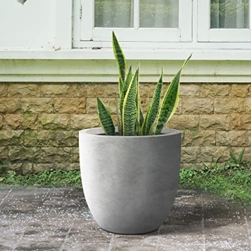 Kante 18 Inch Round Concrete Planter Indoor Outdoor Large Pot