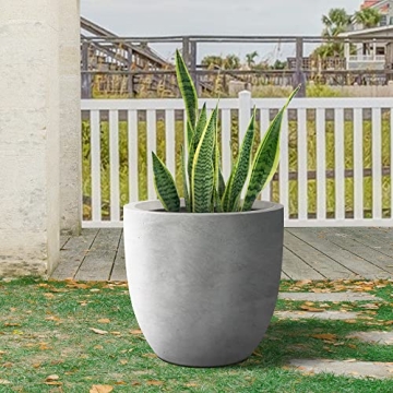 Kante 18 Inch Round Concrete Planter Indoor Outdoor Large Pot