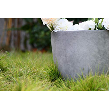 Kante 18 Inch Round Concrete Planter Indoor Outdoor Large Pot