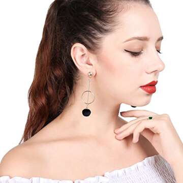 Stylish Gold Dangle Geometric Earrings for Women