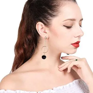 Stylish Gold Dangle Geometric Earrings for Women