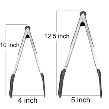 STARUBY Cooking Tongs: Durable Stainless Steel & Silicone Utensils