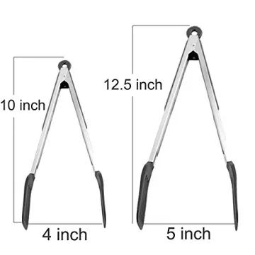 STARUBY Cooking Tongs: Durable Stainless Steel & Silicone Utensils