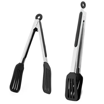 STARUBY Cooking Tongs: Durable Stainless Steel & Silicone Utensils