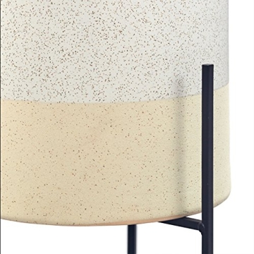 Rivet Mid-Century Ceramic Planter with Stand 14" White