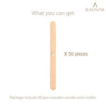 BEADNOVA Candle Wick Holders for Candle Making Wooden Wick Holder 50 pcs Centering Device Bar for DIY Making
