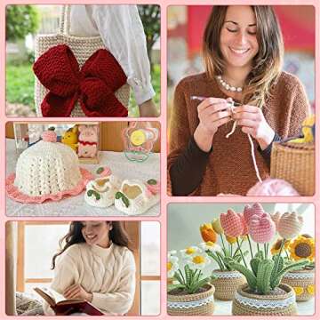 Katech 4.5mm Crochet Hook Pink, Ergonomic Grip Soft Handles for Arthritic Hands, Long Crochet Hooks for Beginners and Experienced Crochet Lover Seasoned Crocheters(Size 4.5mm Crochet Hook)