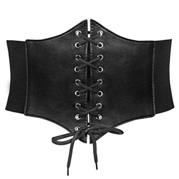 JASGOOD Women's Lace-up Waspie Corset Belt - Elegant Elastic Costume Accessory