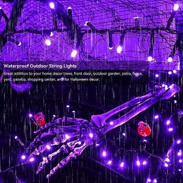 ZHOUDUIDUI Purple Halloween Lights 400 LED Cluster Lights String 19.7FT 8Modes Waterproof for Indoor Outdoor Halloween Christmas Garland Party Room Decor