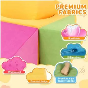 Edbuosy Toddler Climbing Toys Indoor, 7-Piece Colourful Foam Climbing Blocks for Toddlers, Soft Play Climbing for Toddlers, Modular Crawling & Sliding Play Set for Toddlers 1-3 Years Old