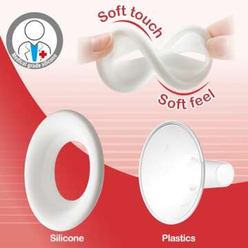 Nenesupply 19mm Soft Flange Compatible with Medela Breast Pump Parts Replace 19mm Flange for Medela Accessories Compatible with Pump in Style Parts Symphony Swing Harmony Pump and Personalfit Flex