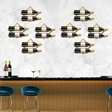 AUHOKY Foldable Wall Mounted Wine Rack for 2 Bottles