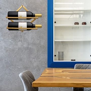 AUHOKY Foldable Wall Mounted Wine Rack for 2 Bottles