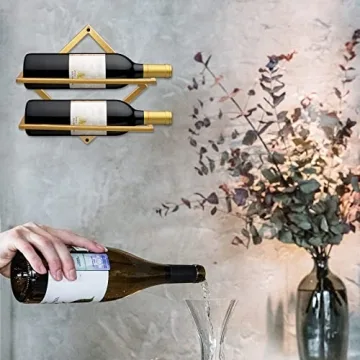 AUHOKY Foldable Wall Mounted Wine Rack for 2 Bottles