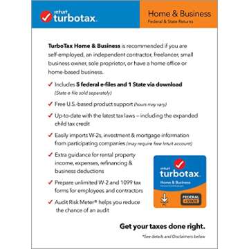 [Old Version] Intuit TurboTax Home & Business 2021, Federal and State Tax Return [PC Download]