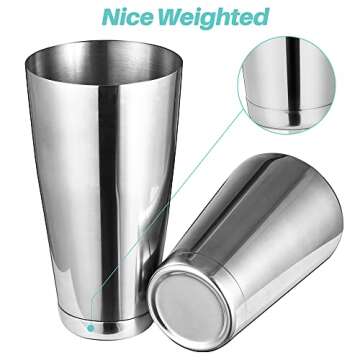 Etens Cocktail Shaker Set, Pro Bar Shaker Boston Shaker Set, Stainless Steel Martini Drink Mixer for Bartending – Essential Bar Tools Weighted Shaking Metal Tins for Bartender