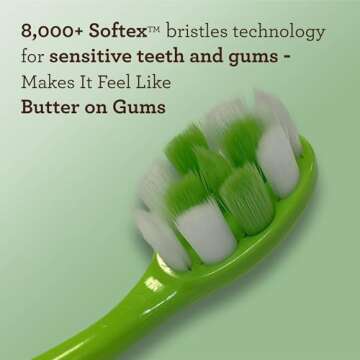 GuruNanda Butter on Gums Toothbrush with Extra Soft Bristles for Sensitive Gums, Soft Toothbrush for...