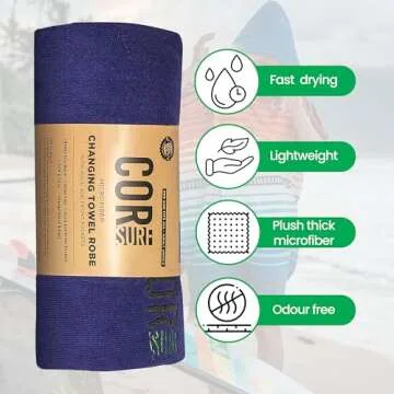 COR Surf Beach Towel Poncho - Quick Dry & Stylish Changing Robe