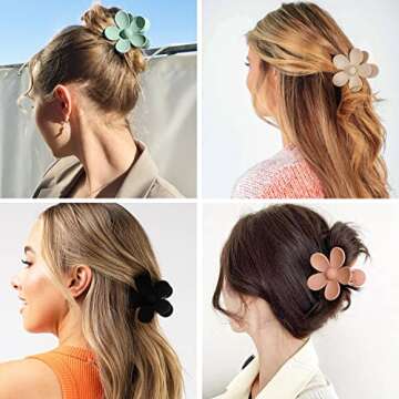 Stylish Flower Hair Clips for All Hair Types - 8PCS
