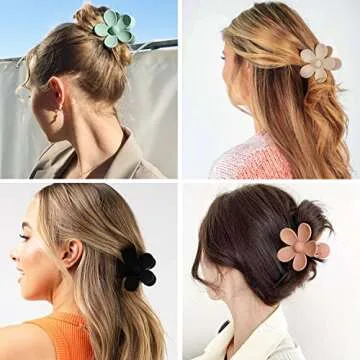 Stylish Flower Hair Clips for All Hair Types - 8PCS