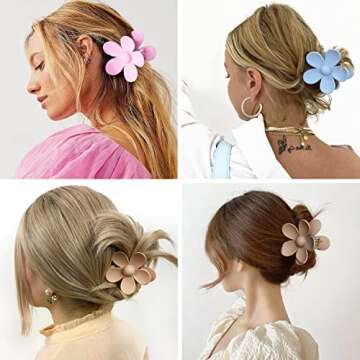 Stylish Flower Hair Clips for All Hair Types - 8PCS