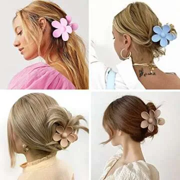 Stylish Flower Hair Clips for All Hair Types - 8PCS