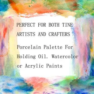 8-Well Ceramic Artist Paint Palette, Square Porcelain Watercolor Palette, White Ceramic Mixing Tray for Gouache Painting, Oil Painting, Acrylic Painting & Tempera Painting, 7"× 7"× 0.9"