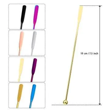 7.5 Inches Stainless Steel Coffee Beverage Stirrers Drink Swizzle Stick with Small Rectangular Paddl...