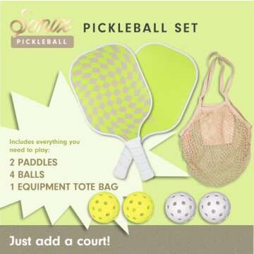 Sonix Pickleball Paddles Set of 2 with Balls & Bag