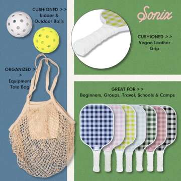 Sonix Pickleball Paddles Set of 2 with Balls & Bag