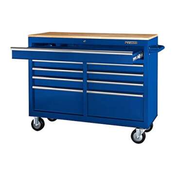 46 In. Blue 9-Drawer Mobile Storage Cabinet - Stylish & Functional