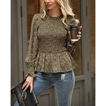 Stylish PRETTYGARDEN Floral Peplum Blouse for Women