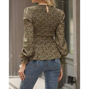 Stylish PRETTYGARDEN Floral Peplum Blouse for Women
