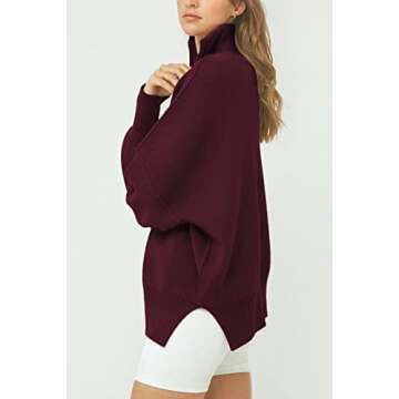 Shop EFAN Women’s Oversized Quarter Zip Pullover for Fall