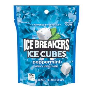ICE BREAKERS Ice Cubes Peppermint Sugar Free Chewing Gum Pouch, 8.11 oz (100 Pieces)