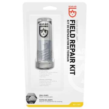 GEAR AID Nylon Tent and Sleeping Pad Repair Kit - Waterproof Adhesive & Patches