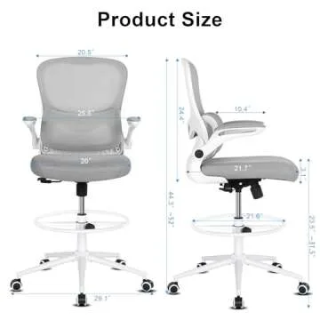Misolant Drafting Chair with Lumbar Support & Adjustable Height