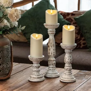 Homemory Flameless Candles, LED Candles, Battery Operated Candles, Outdoor Waterproof with Remote Timers, Electric Fake Plastic Candles, Ivory White, Set of 3