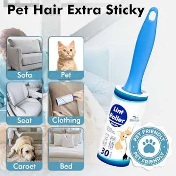 Mini Extra Sticky Lint Rollers for Travel - 150 Sheets Small Sized Portable Lint Removers for Pet Hair and Debris Pickup150