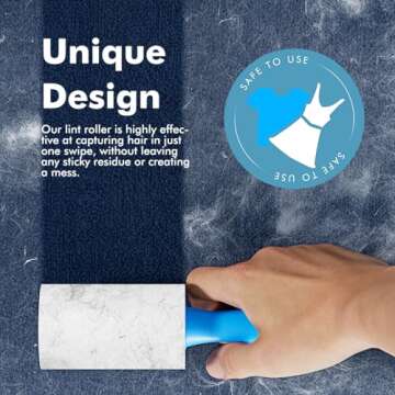 Mini Extra Sticky Lint Rollers for Travel - 150 Sheets Small Sized Portable Lint Removers for Pet Hair and Debris Pickup150