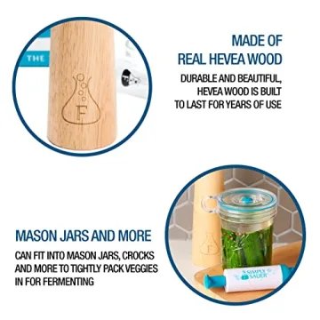 Fermentology Sauer Stick - Premium Wooden Cabbage Tamper