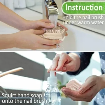 Konex Non-Slip Wooden Two-sided Hand Nail Brush Heavy Duty