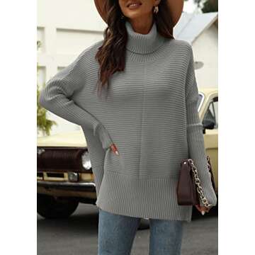 EFAN Women's Trendy Oversized Turtleneck Sweater