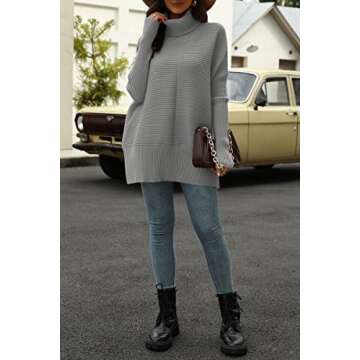 EFAN Women's Trendy Oversized Turtleneck Sweater