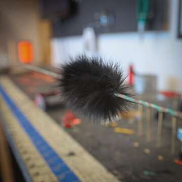 Shatterproof Archery Bow String Dampener, Rabbit Fur String Silencer for Recurve, Longbow (Black Rab...