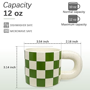 Cute Green and White Ceramic Coffee Mug for Gifting