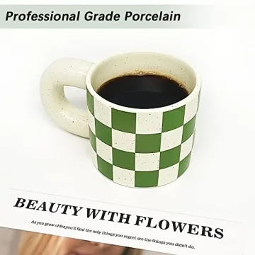Cute Green and White Ceramic Coffee Mug for Gifting