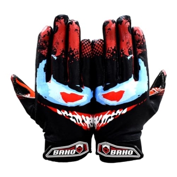 Villian Football Gloves - Tacky Grip Skin Tight Enhanced Performance Football Gloves - Pro Elite Sup...