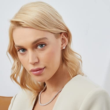 Gemsme 6 Pairs CZ Stud Earrings Set for Women 18K Gold Plated